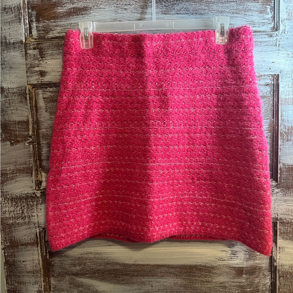 Lush Hot Pink Textured Mini Skirt